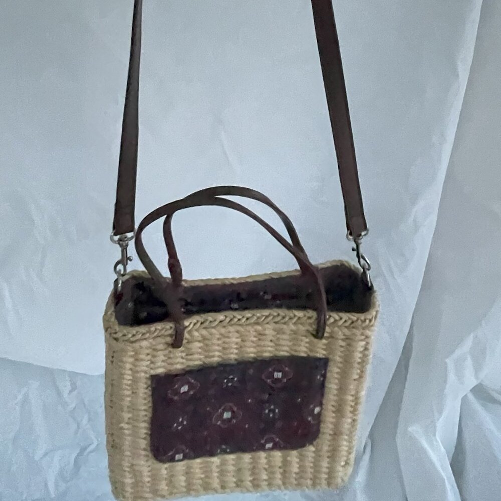 Ladies Woven Shoulder handbag with Cloth Pocket and Removal Shoulder Strap